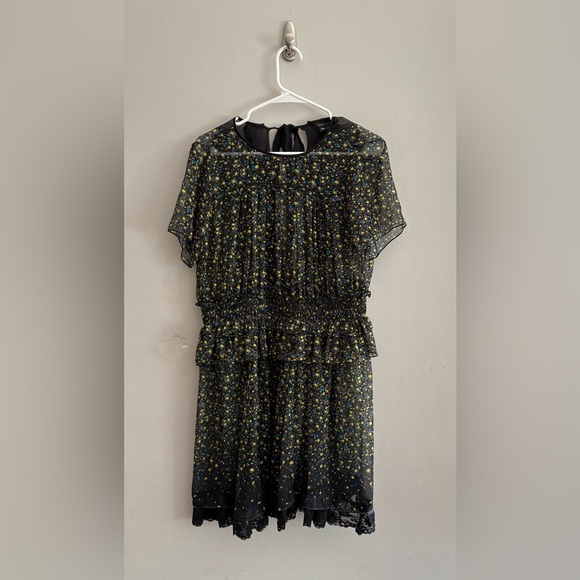 MARC JACOBS Micro Floral Sheer Smocked Silk Dress | Women’s Size 4 - Picture 1 of 9
